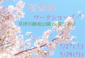 【3/27・28】桜染めワークショップ【草津川跡地公園】「桜の葉」を使って染め物体験♪